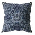 Palacedesigns 16 in. Indigo Boho Ornate Indoor & Outdoor Zippered Throw Pillow PA3104922